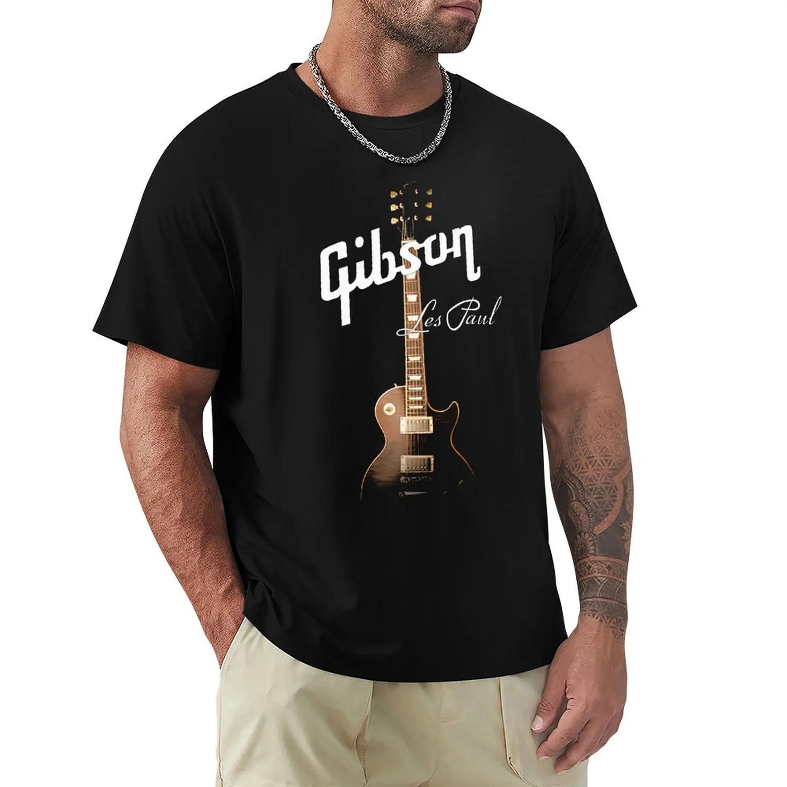Coole Gibson Gitarre T-Shirts Graphic Tee Herren Gibson T-shirts Rock Grunge Musik Liebhaber T-shirts Hipster Tops Hip Hop Casual Tops L beige