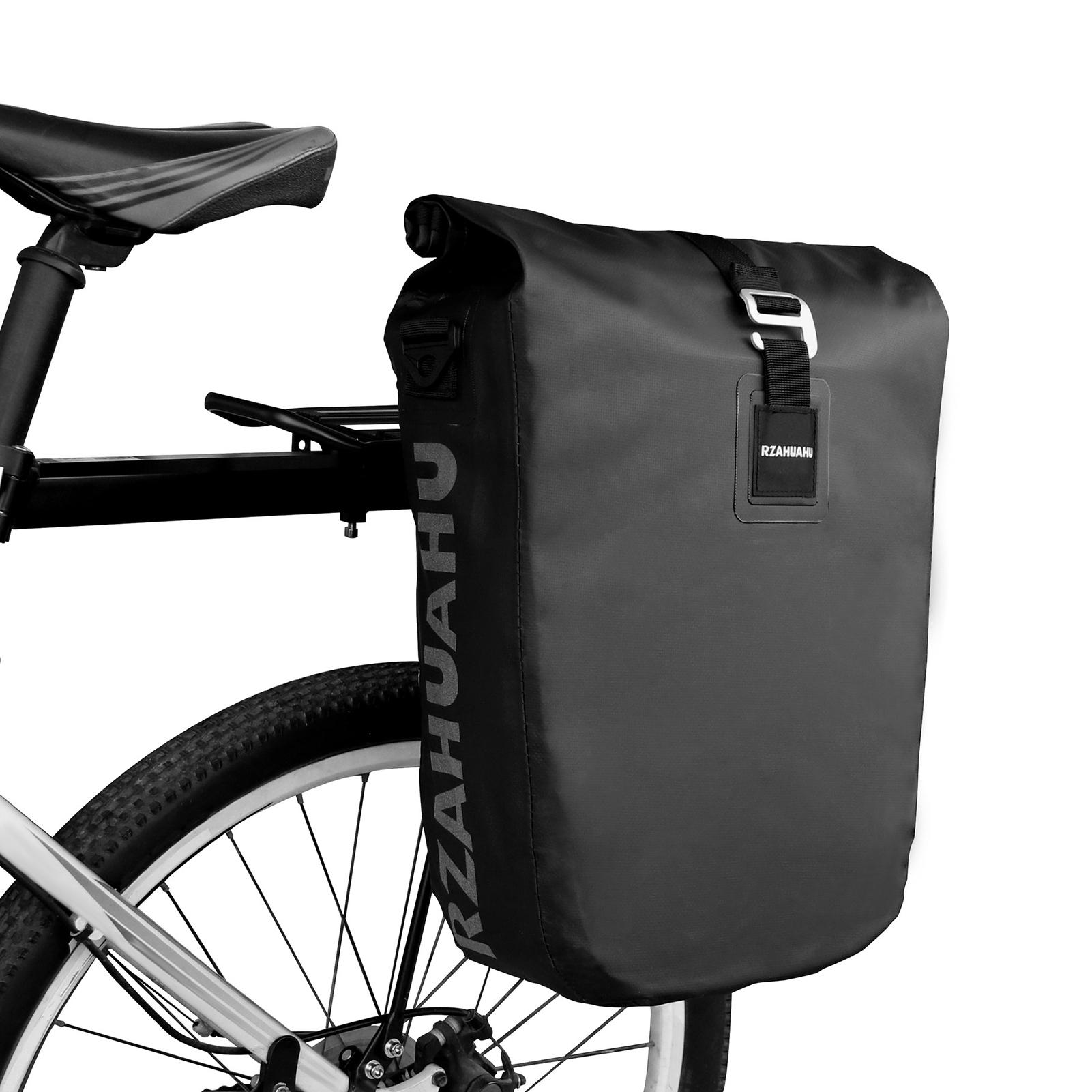 Wasserdichte Fahrrad-Gepäckträgertasche, 20 l, Fahrrad-Seitenaufbewahrungstasche, Laptop-Gepäckträgertasche, Fahrrad-Kofferraum-Rücksitz schwarz
