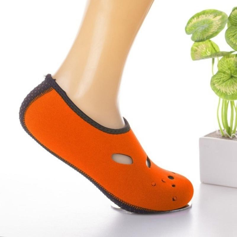 Wasserschuhe Aqua Socken Übung Pool Strand Tanzen Schwimmen Tauchen Slip Socken L orange