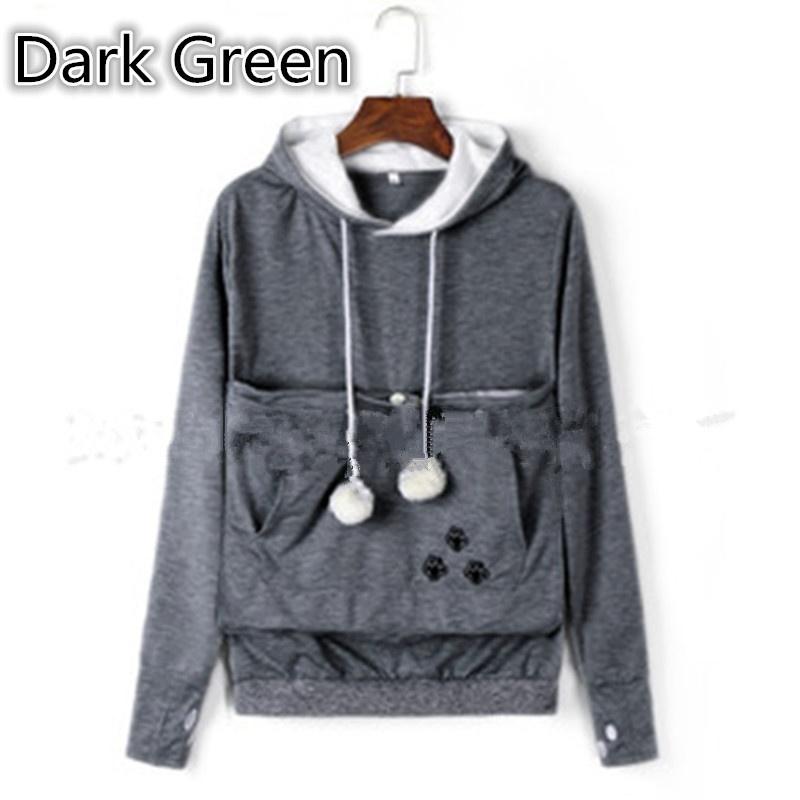 Känguru-Pullover, Haustierhalter, Pullover, Hoodies, Katzenohren, lange Ärmel, Meow, Fußgänger, Meow, Planet Show, großes Taschen-Paar-Sweatshirt L dunkelgraue