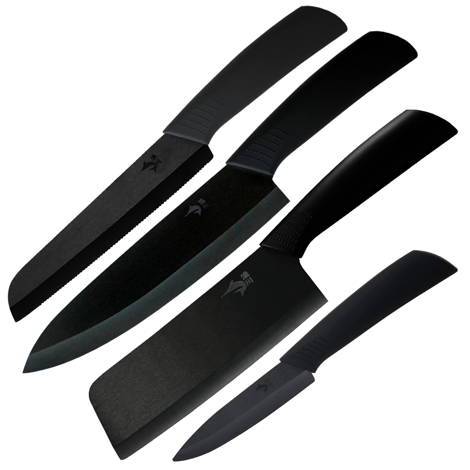 Irisawa Messerset 4-teilig Keramik Nakiri Petty Brot Ultra Schälmesser Küche Obstschälmesser Beidseitig geschliffen [Messerset] [Kochmesser, Messer, Messer, Messer]