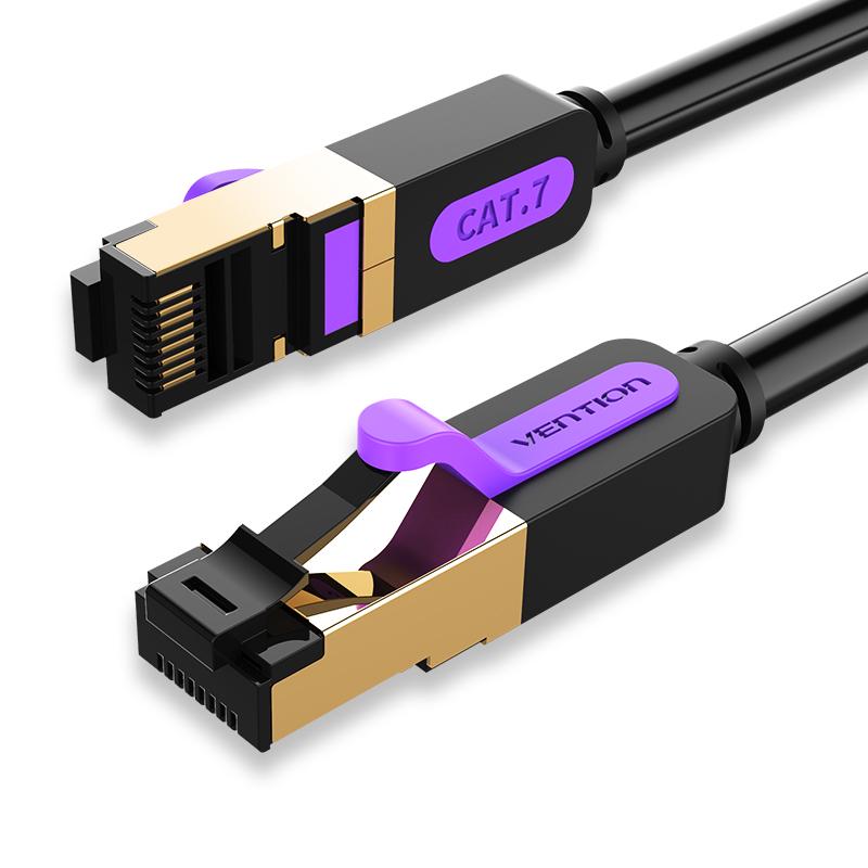 Vention Ethernet-Kabel RJ45 Cat7 Lan-Kabel UTP RJ 45 Netzwerkkabel für Cat6 Cat5-kompatibles Patchkabel für Modem-Router-Kabel Ethernet 1m schwarz