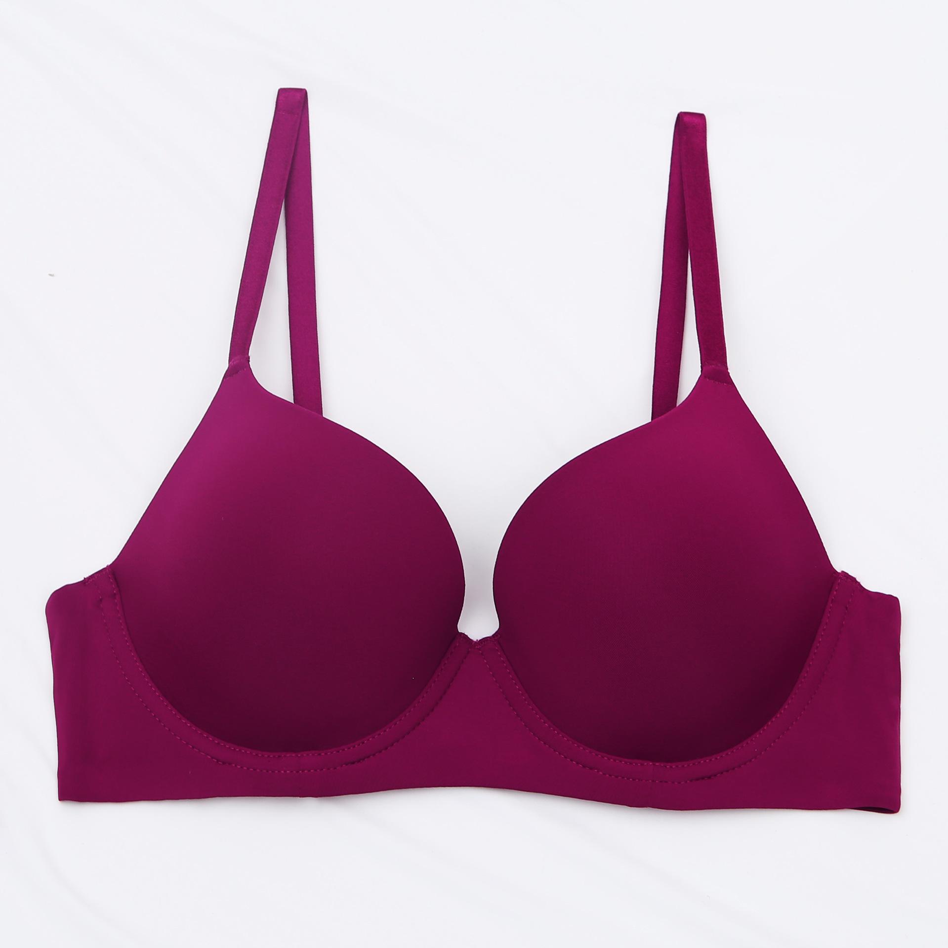 Plus Size Dessous für Frauen Nahtloser Push-Up-BH Sexy dünner Baumwoll-Büstenhalter Bequeme Unterwäsche Weibliche CDE-Cup-Unterwäsche 75B bordeaux
