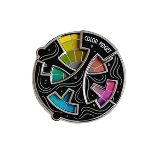 Farbiger Fidget Emaille Anstecker 20 Farben Fidget Rad Spinner für Künstler 3 in 1 Anstecker Schlüsselanhänger Magnet Abzeichen zur Angstlinderung 1pc A
