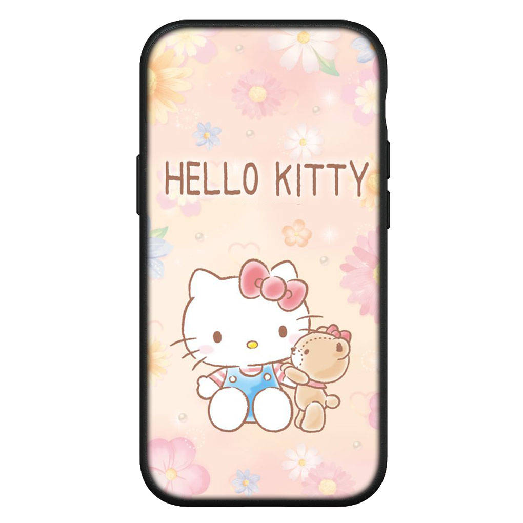 Für iPhone 16 15 Xiaomi Redmi Note 13 12 11 Pro Max X 9 14 XR Samsung Galaxy A15 S24 S23 S20 FE Plus A05 14C Huawei OPPO Schöne Hello Kitty Handyhülle for Redmi 13C 4G natur