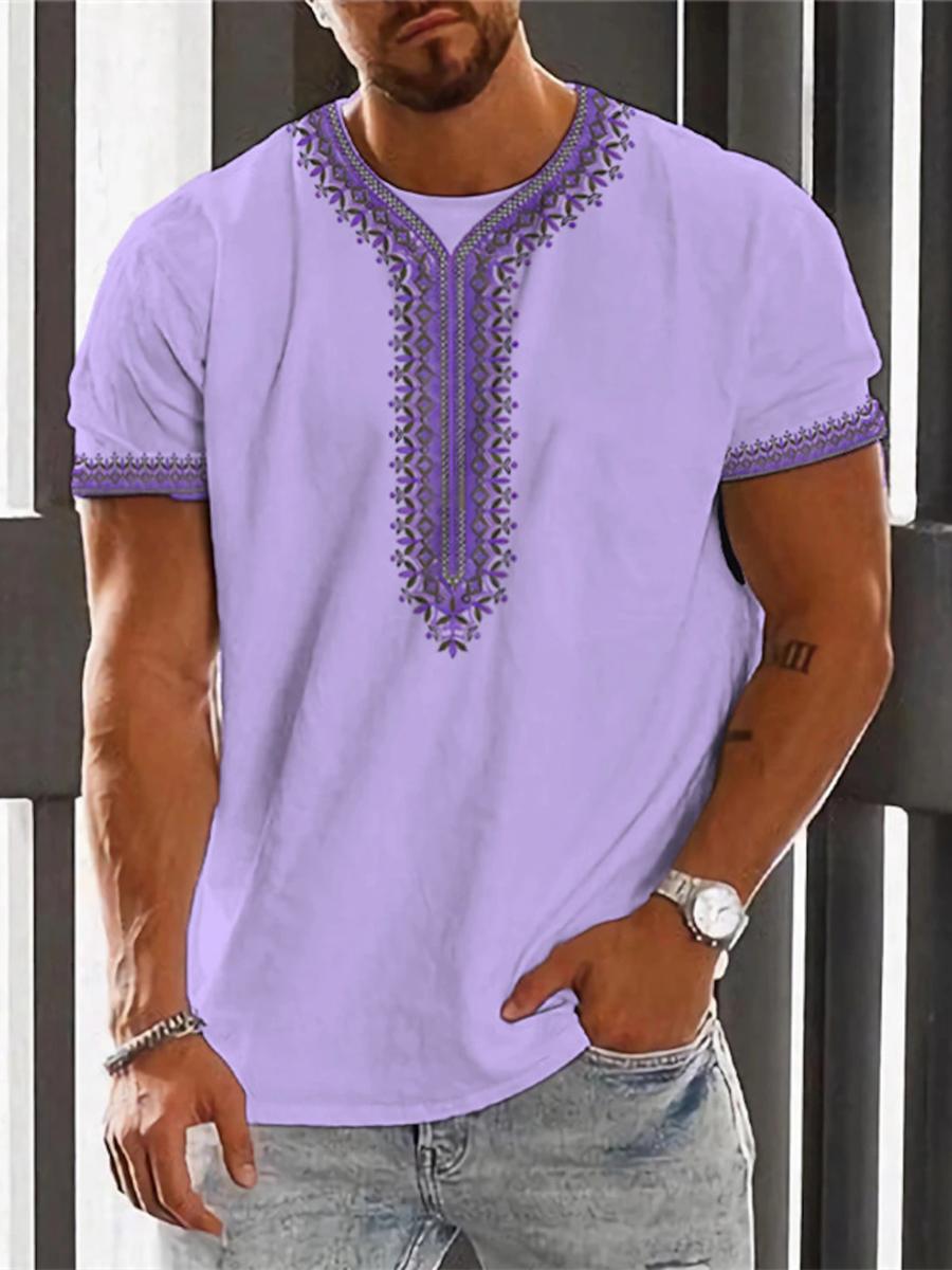 Vintage Ethnische T-shirt 3D Druck Kleidung Oansatz Männer Tops Übergroßen Kurzarm T Sommer Lose Männliche Streetwear Herren Kleidung 2XL