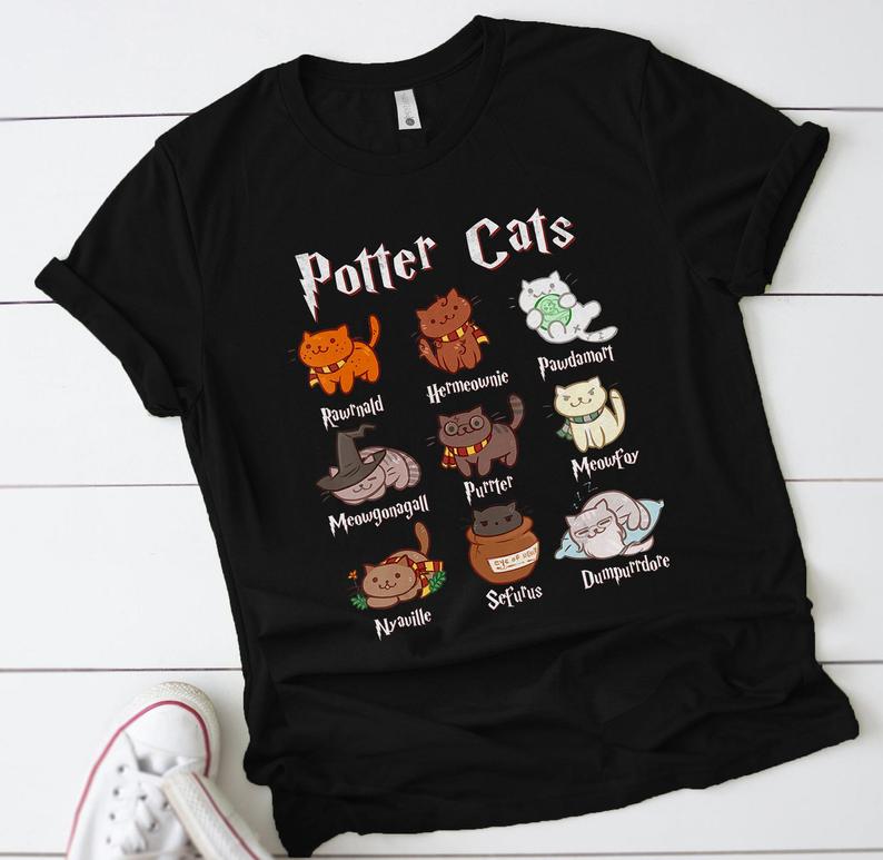 Baumwoll-T-Shirt mit süßem Potter-Katzen-Mom-Shirt, Mode, Übergröße, Unisex-T-Shirt, Harajuku, kurzärmelig, Mama-Top, T-Shirt, Rundhalsausschnitt, Baumwolle, Mutter, lässig S