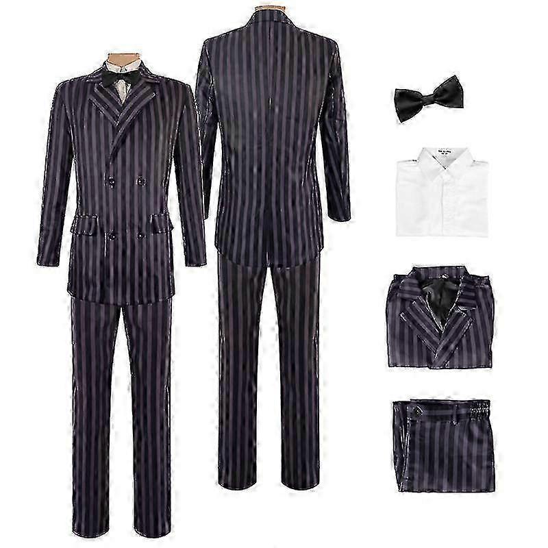 Gomez Kostüme für Erwachsene 4er Pack Addams Family Cosplay Anzug Herrenkostüm Halloween Outfit S