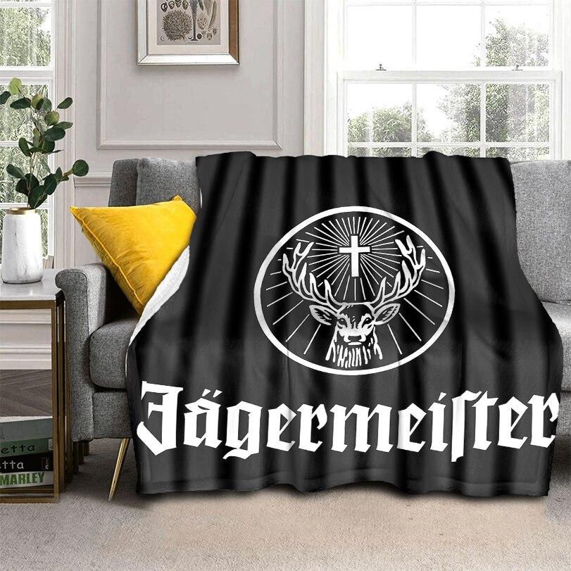 Jaegermeister Flanelldecke Bettüberwurf Decke Weiche Cartoon-bedruckte Tagesdecke Tagesdecke Sofa Geschenk für Jungen Mädchen 75x90cm