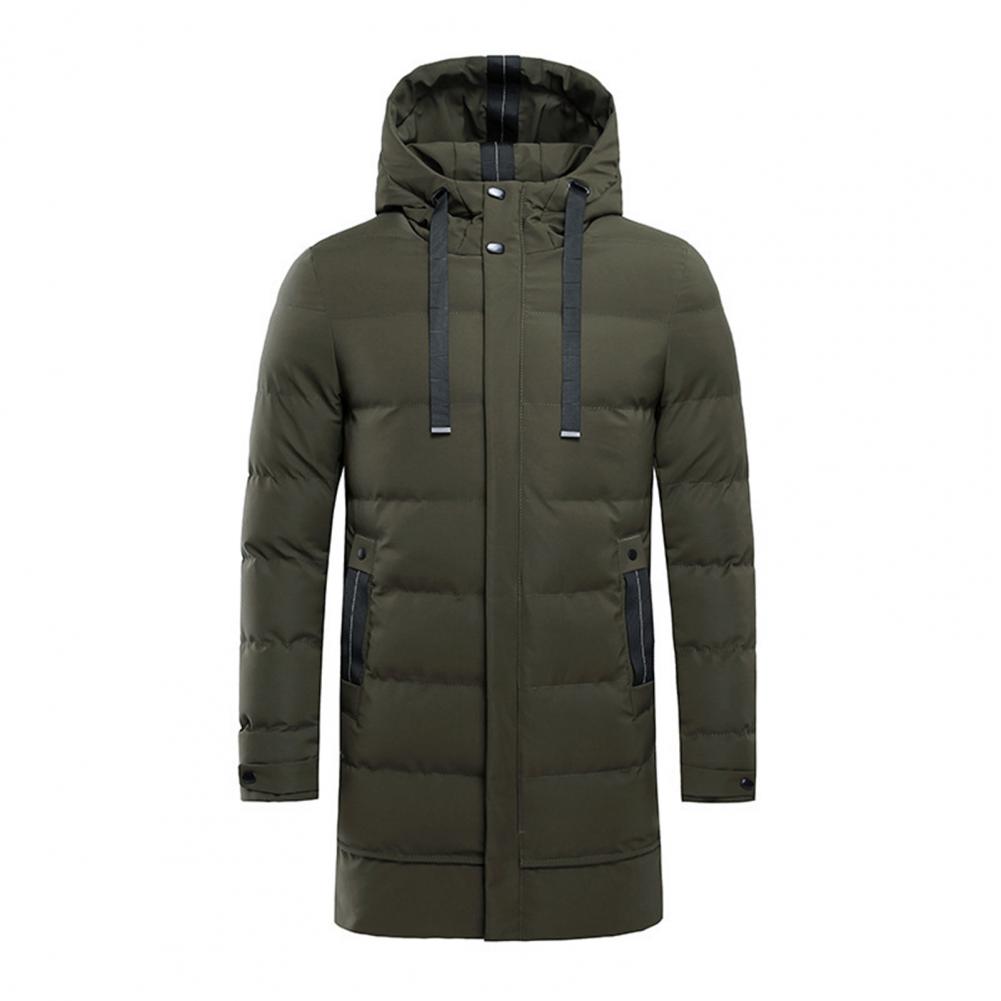 Lange, wattierte Jacke für Herren, warme Winter-Freizeitmäntel, Herrenmode, Daunenjacke 2XL grün