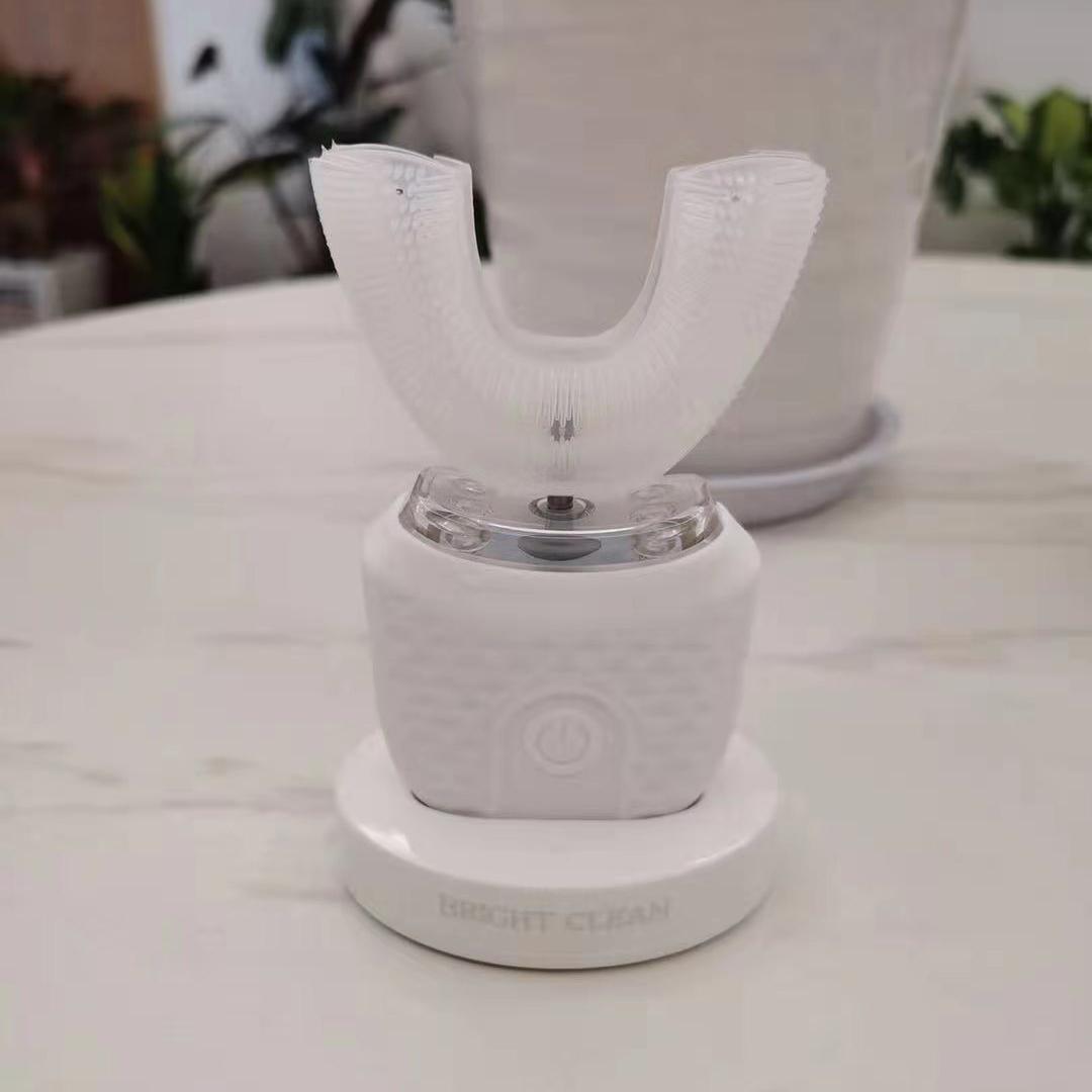 360° Zahnreinigung, U-Typ, elektrische Zahnbürste, automatische intelligente Ultraschall-Zahnbürste, 3 Modi, USB-Aufladung, IPX7 wasserdicht, für Erwachsene/Kinder adult weiß