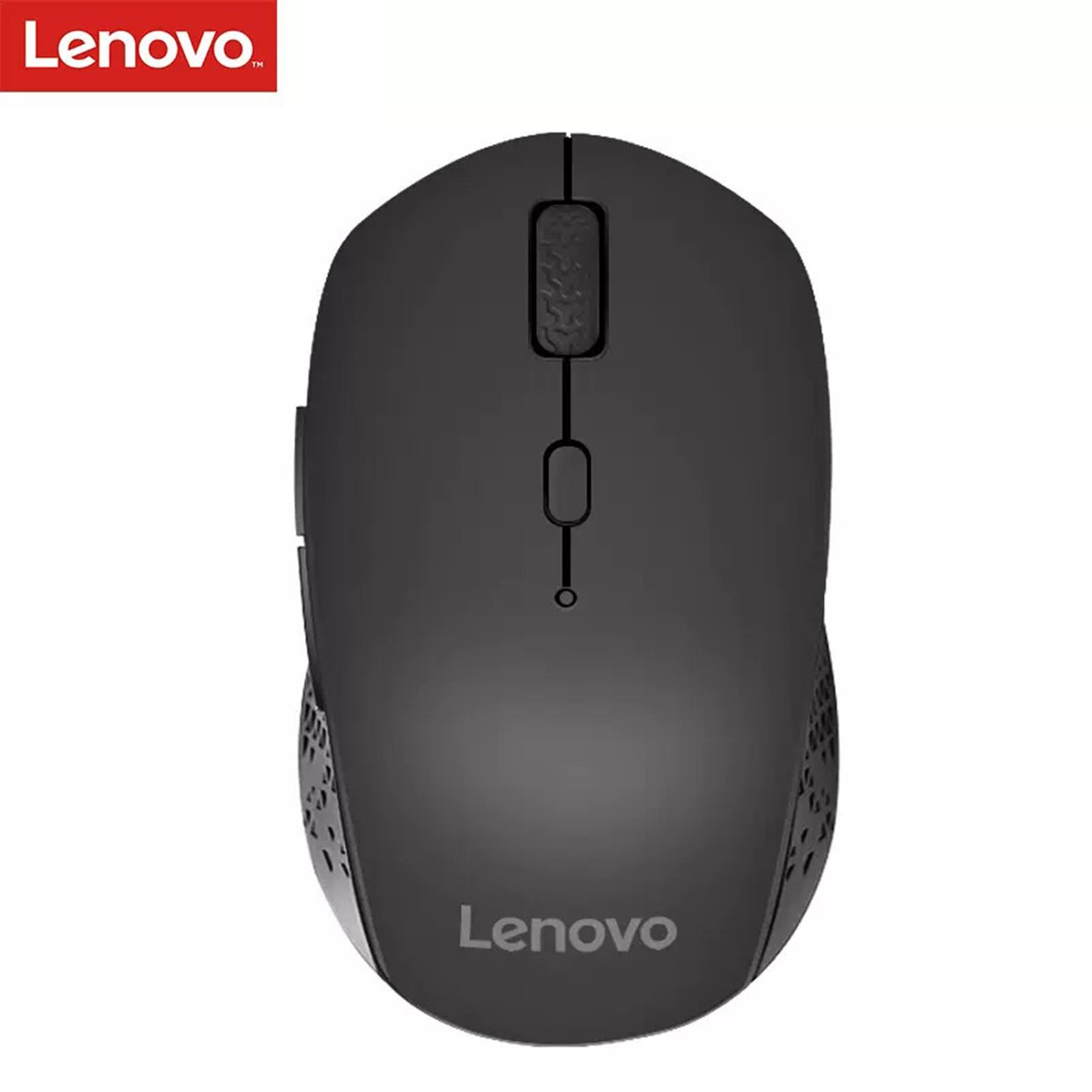 Lenovo Howard kabellose Maus, 2,4 GHz kabellose BT-Maus mit Nano-USB-Empfänger, tragbare Maus für schwarz