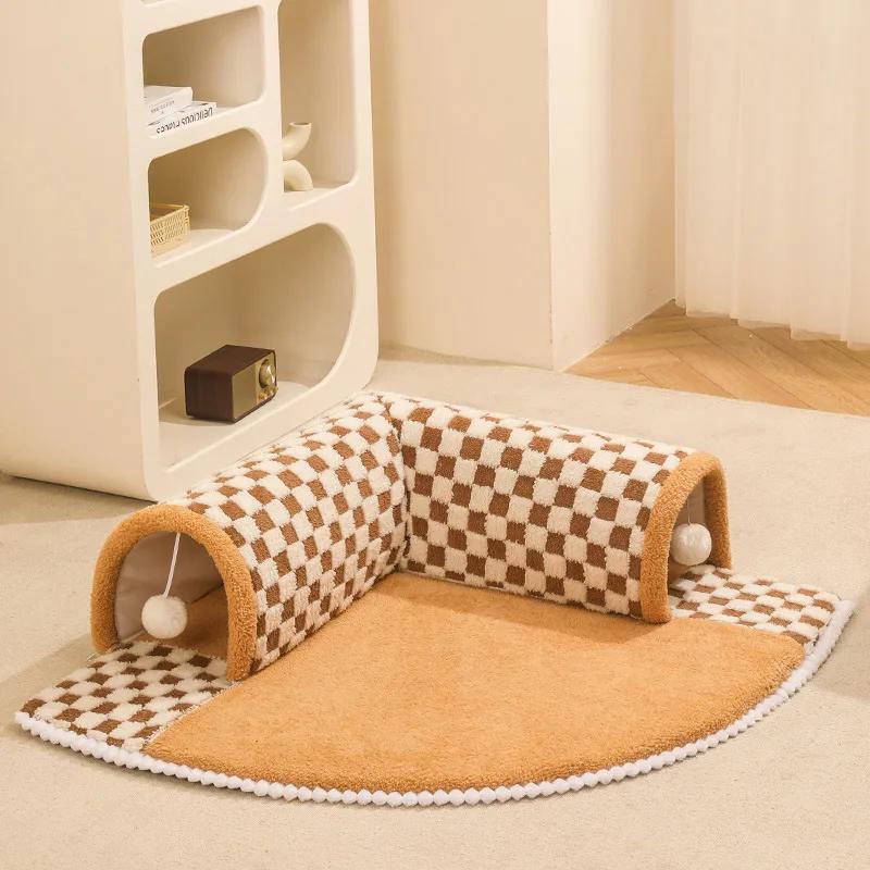 Katzenbett Kann Spielen Katzentunnel Hundehaus Bett Kätzchen Hund Korb Bett Süßes Katzenhaus Zuhause Matte Haustier Zwinger Produkte Cama Para Gatos 60x60cm