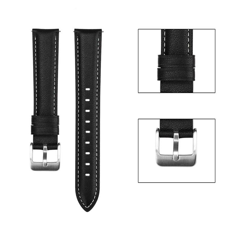 22mm 20mm Lederband für Samsung Galaxy Watch 3 41mm 45mm Armband für Active 2 / Watch 4 Watch5 Watch6 Ersatzarmband Samsung Watch Active 1/2 schwarz