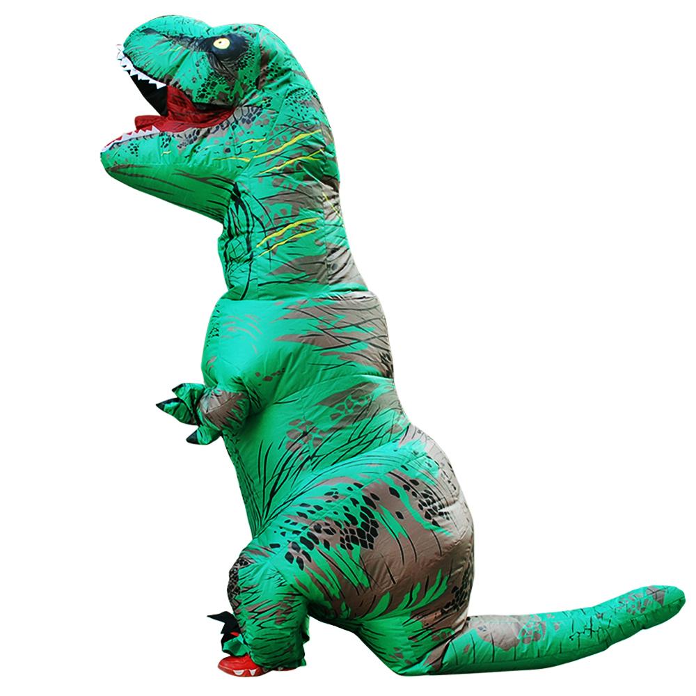 Halloween Maskottchen T-Rex Dinosaurier Aufblasbares Kostüm Cartoon Puppe Requisiten Cosplay für Erwachsene Kind Cosplay Weihnachten Lustige Anzüge Adult(155-195cm) grün