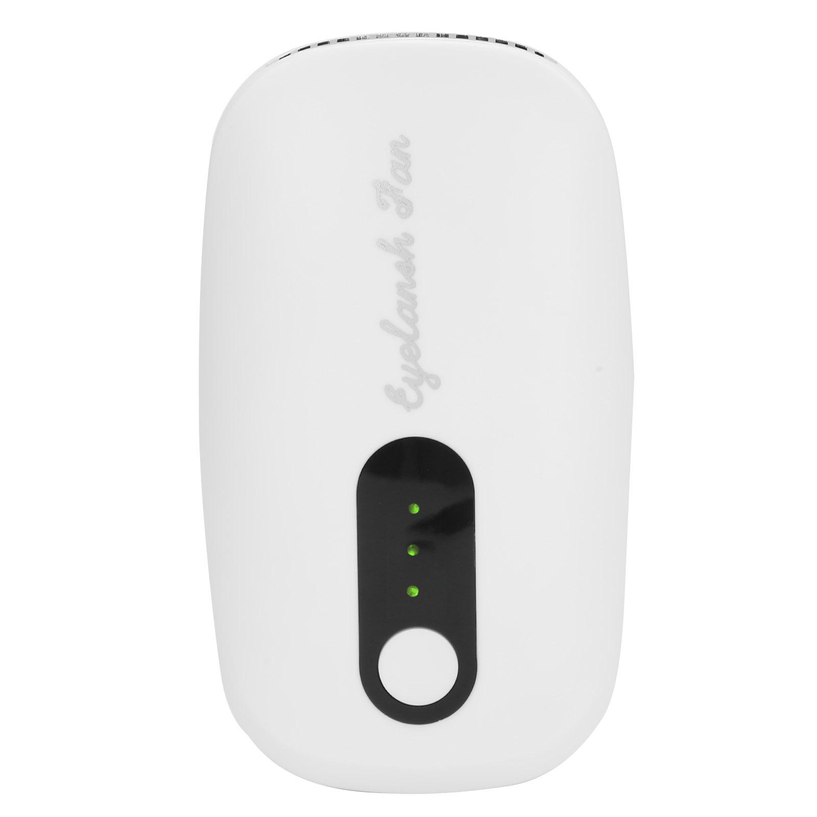 Mini-Wimperntrockner, wiederaufladbarer USB-Föhn, Wimpernverlängerungs-Klebertrockner, Ventilator, Rosarot weiß
