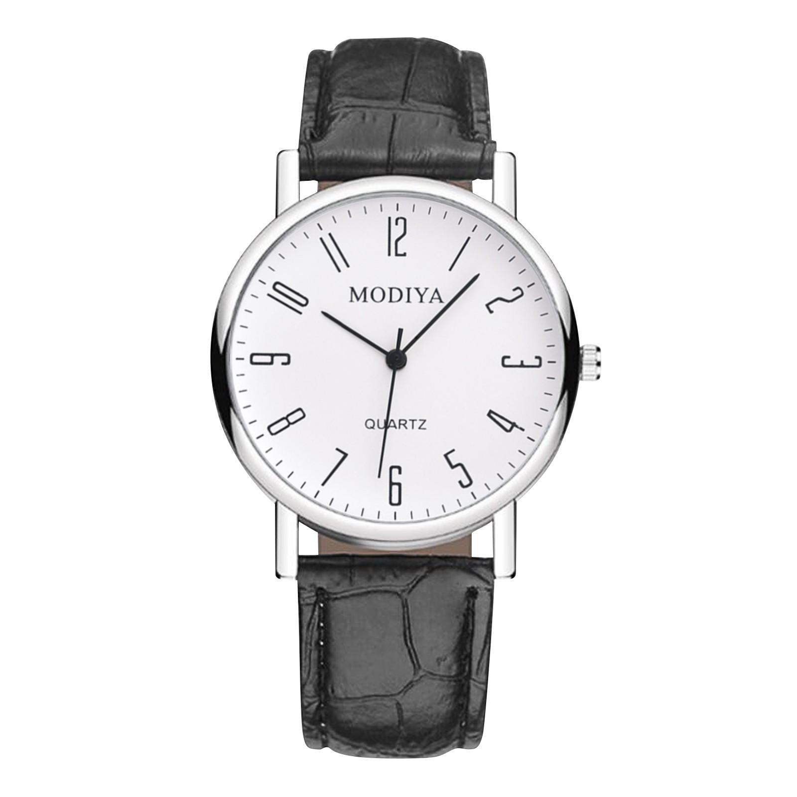 Herrenmode-Design Lederuhr Digital Quarz Temperament Herren Damen Uhr Geschenk