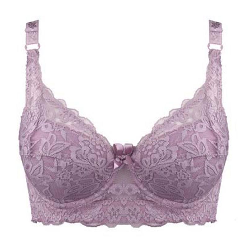 Frauen Unterwäsche Kleiner BH Plus Size Undewire Verstellbarer Spitzen-Damen-BH Brustbezug BCD Große Spitzen-BHs 38/85D hellbraun