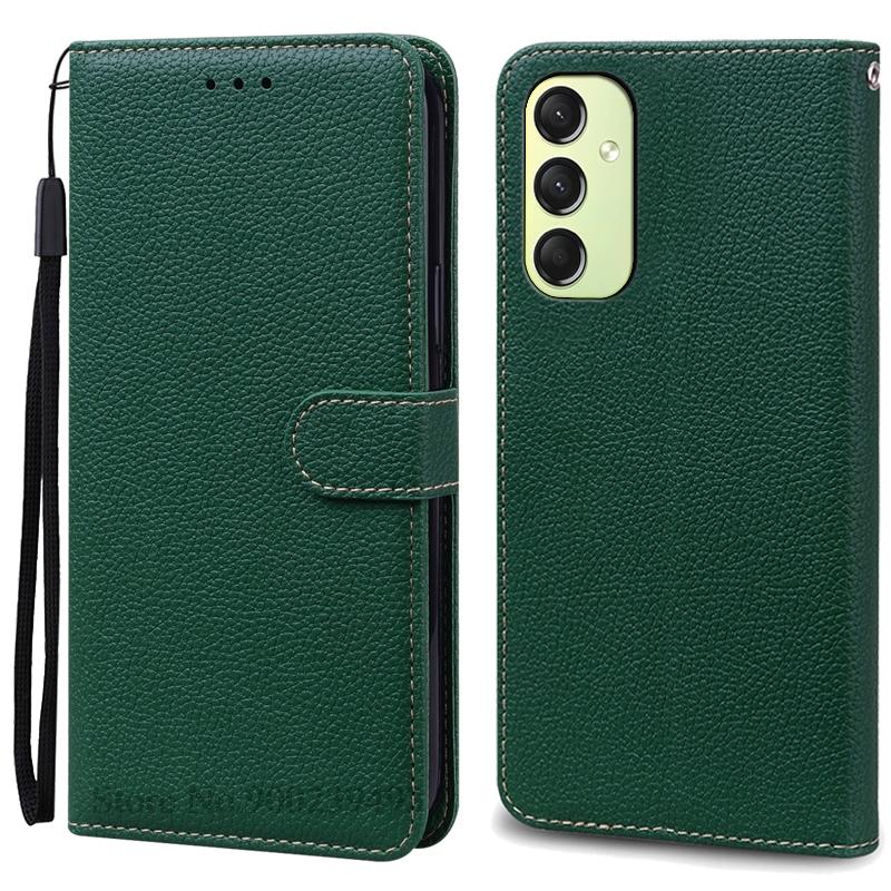 A16 Hülle für Samsung Galaxy A16 Hülle Brieftasche Flip Lederhülle für Samsung Galaxy A16 5G Hülle Silikon Buchhülle Coque Fundas Samsung A16 4G 5G dunkelgrüne