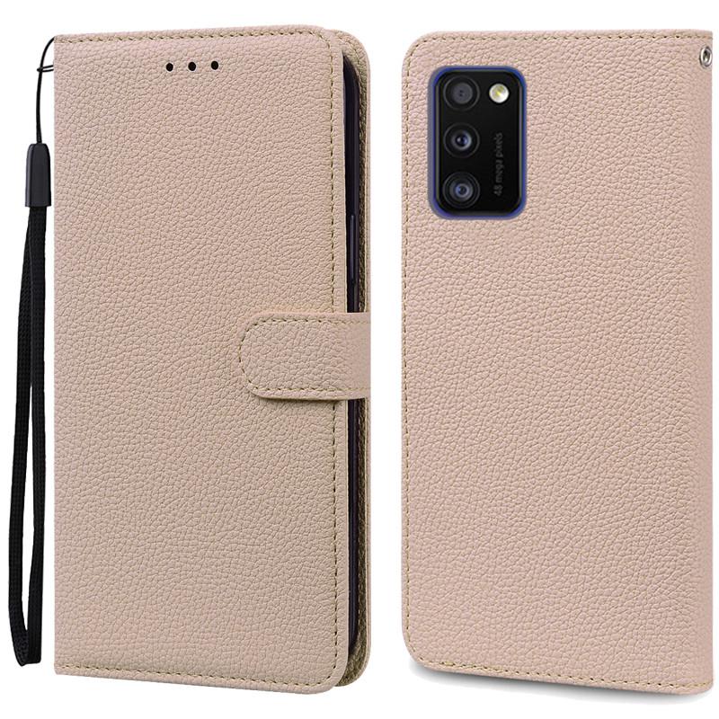 A41 Hülle Für Samsung Galaxy A41 Hülle Brieftasche Leder Klapphülle Für Samsung A41 A 41 Hülle A415F Weiche Silikonhülle Coque Fundas For Samsung A41 beige