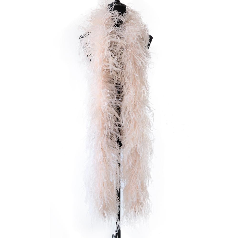6-lagige Straußenfederboa Naturweiß Plumas Boa Schal Straußenboas Für Individuelles Hochzeitskleid Oberteil Dekoration Federn 6ply 1.5M champagner