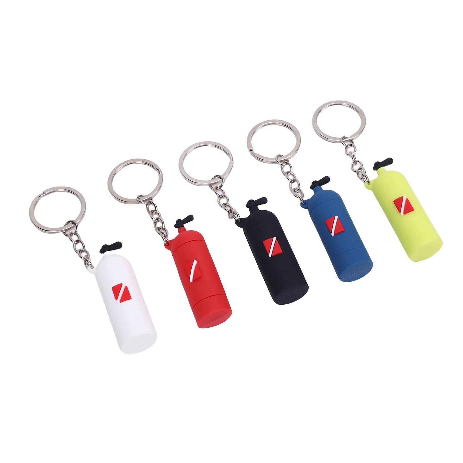 5 Stück Tauchen Schlüsselanhänger Silikon Tauchen Sauerstoffflasche Form Schlüsselanhänger Tauchtasche Deko Zubehör