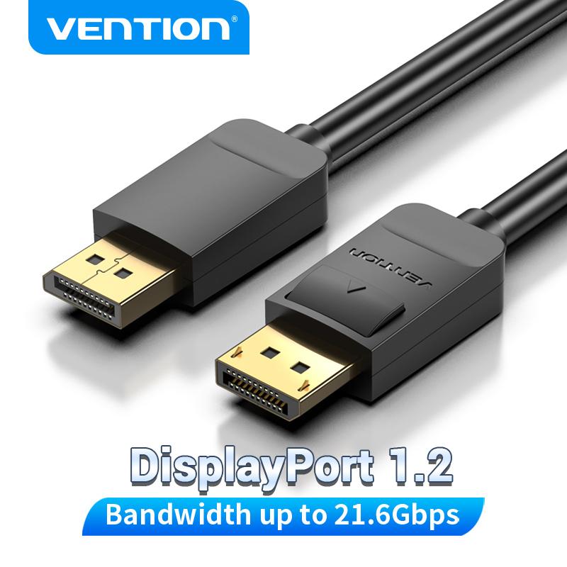 Vention DisplayPort Kabel 4K 60Hz DisplayPort zu DisplayPort Kabel für Video PC Laptop TV Projektor Display Port 1.2 DP Kabel 1m schwarz