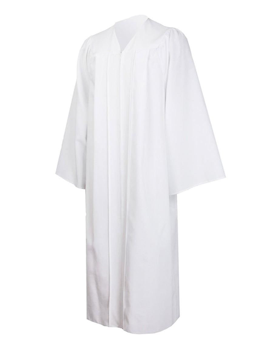 Unisex-Chorroben für die Kirche, Taufe, Konfirmation, Abschlussrobe, Pfarrer- und Richterrobe L weiß