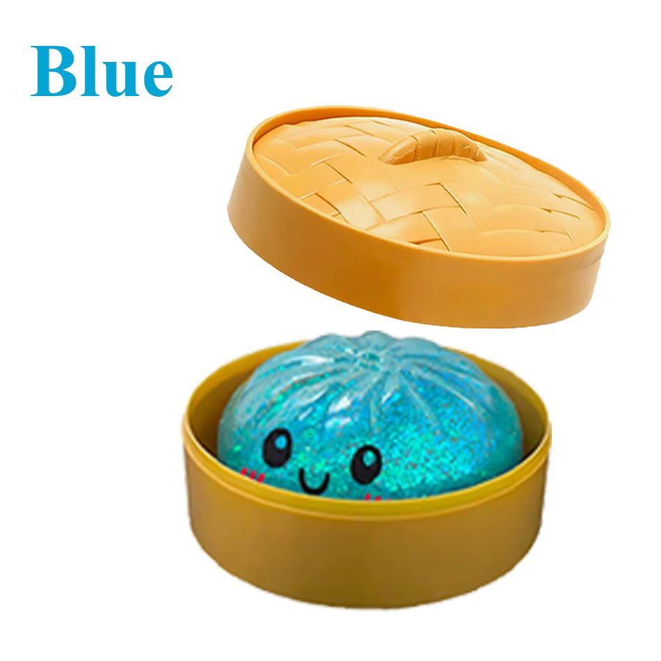 Glitzer Knödel, Glitzer Knödel Squishy Box Knödel Squishy Angstlinderung Fidget Weich Kneten Dekompression Teig blau