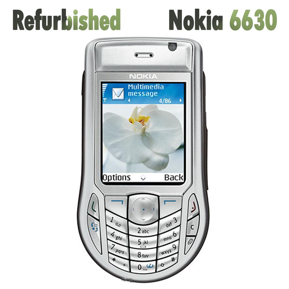 Generalüberholtes Original Nokia 6630 2,1 Zoll GSM 3G Entsperrtes Mobiltelefon mit 1 SIM Simple set silber