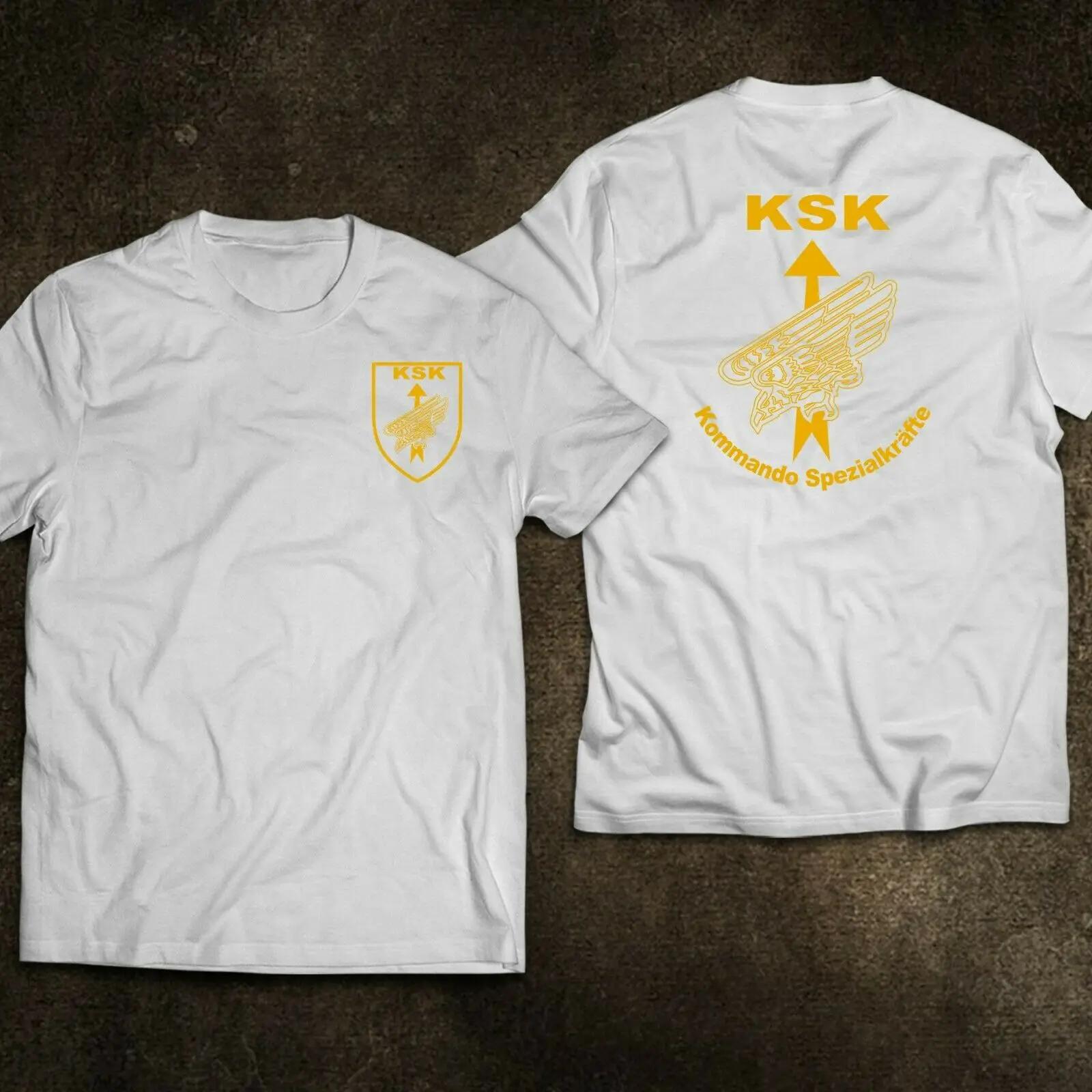 Deutsche Spezialeinheit KSK Kommando Spezialkräfte Armee Militär T-Shirt 100% Baumwolle O-Ausschnitt Sommer Kurzarm Casual Herren T-Shirt XXXL weiß