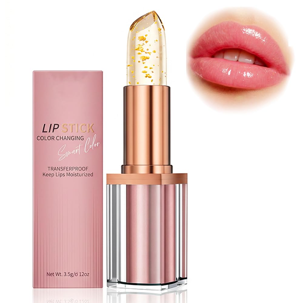 2026 Neuer Lippenstift für ältere Frauen, Farbwechselnder Lippenstift, Goldener Kristall PH Lippenstift Farbwechselnd
