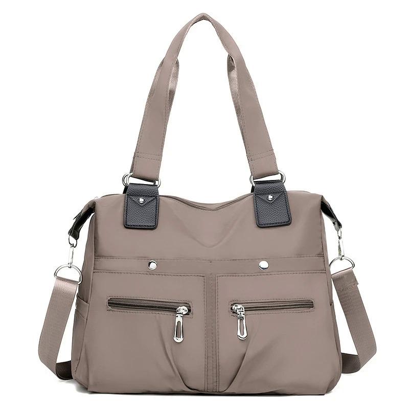 Damen Reisetasche Große Kapazität Handtaschen Tote Schultertaschen Lagerung Wasserdichte Damenmode Handtaschen Umhängetasche khaki