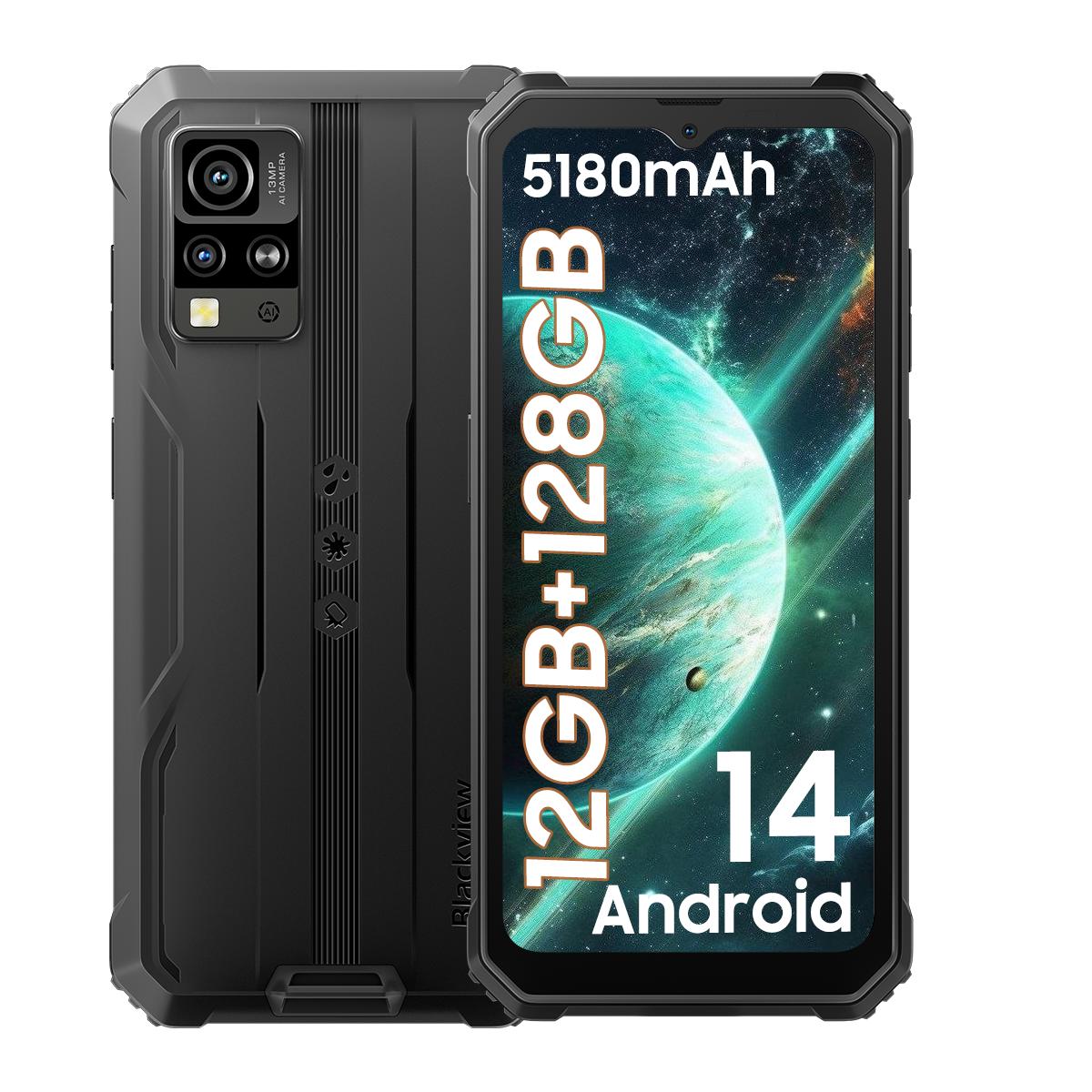 Generalüberholtes Blackview BV4800 Pro 12GB RAM 128GB ROM Andriod 14 Smartphone 5180mAh schwarz