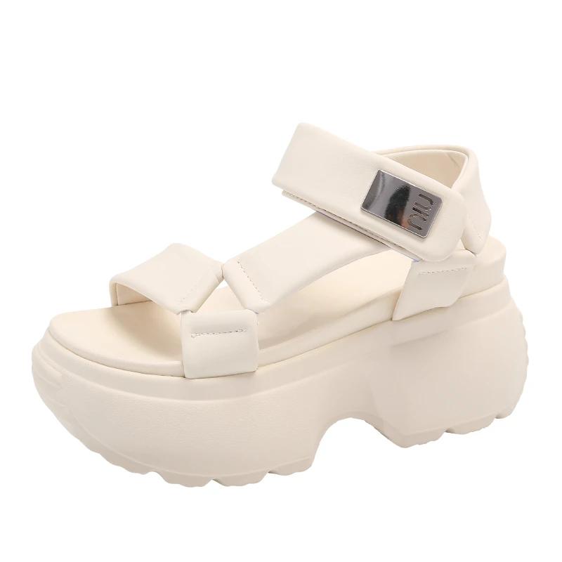 Mode Sommer Damen Sandalen Mode Dicke Sohle Römische Damenschuhe Neu Lässig Damen Anti-Rutsch Damen Schuhe Keilabsätze Plateausandalen 37 grauweiß