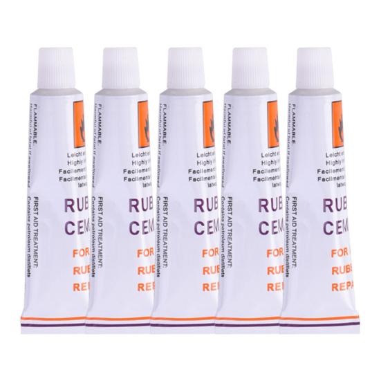 5 Stück Fahrradreifen-Reparaturkleber, Universal-Kleber für Mountainbikes, Rennräder, Motorradreifen, Gummizement, Reifenschlauch-Patch, Gummilösung zur Reifenreparatur weiß