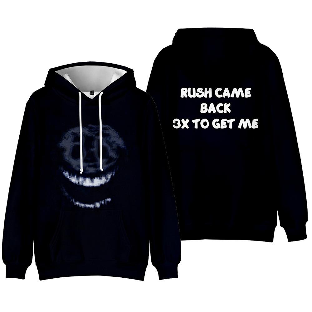 16 Farben Damen Herren Türen Roblox Figur Cartoon Print Kapuzenpullover Rundhals Sweatshirts Mann Reise Pullover Männlich Oberteil Streetwear Outdoor Trainingsanzug M violett/schwarz
