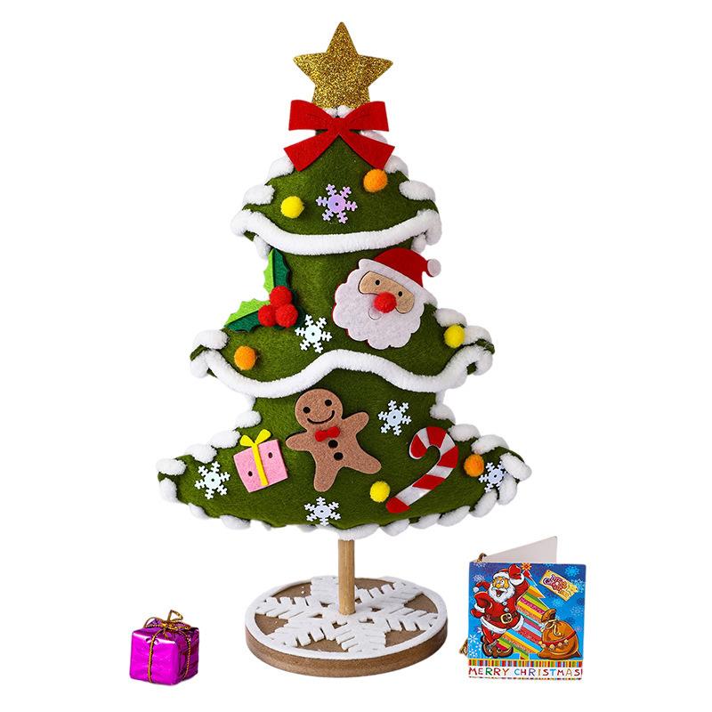 DIY Weihnachtsbaum Bastelsets für Weihnachtsdekoration, handgefertigtes Spielzeug, Puzzle, Bastelspielzeug, Weihnachtsgeschenke olivgrüne