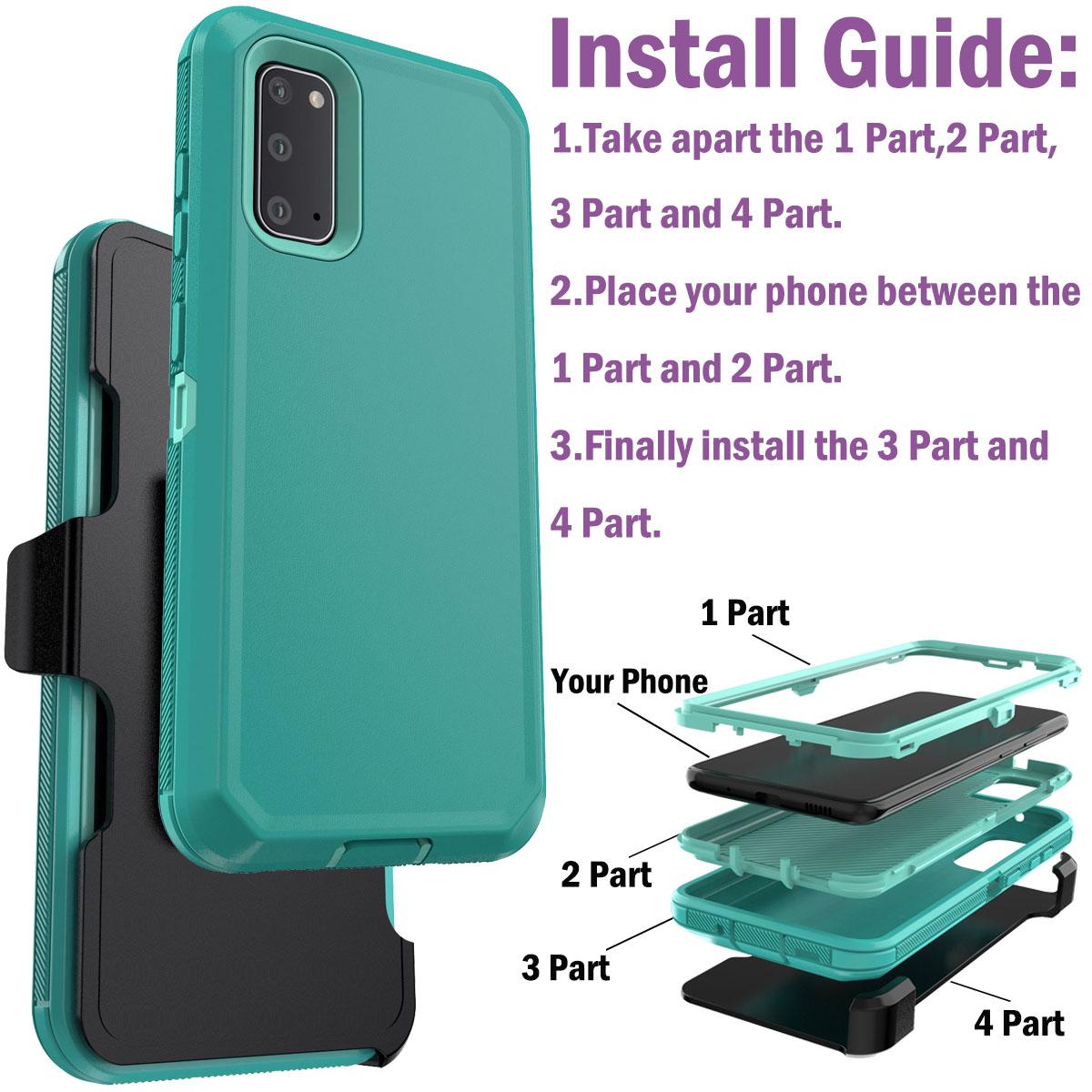 Für Samsung Galaxy S20 S20 Plus S20 Ultra S20 FE 5G Stoßfeste Handyhülle Schlank Robust Heavy Duty Schutzhülle Mit Gürtelclip For Galaxy S20 Plus