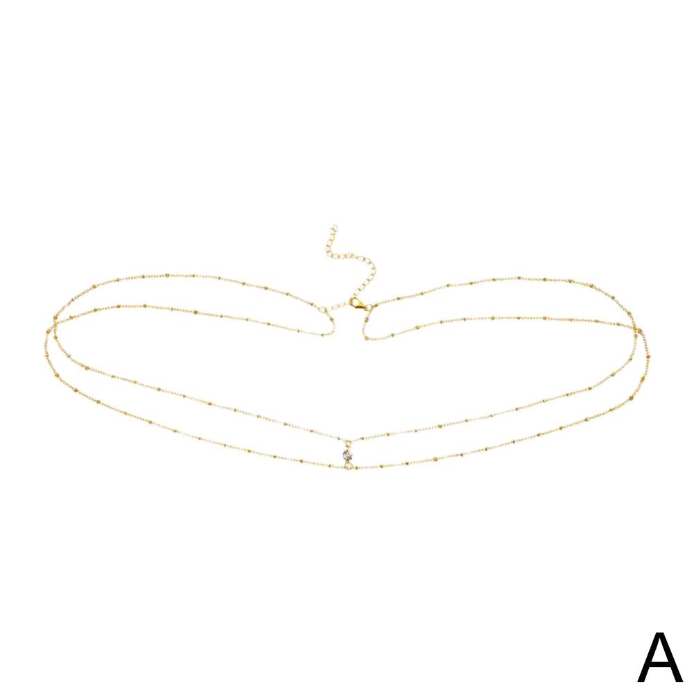Mode Einfache Doppel Schicht Kupfer Perle Kette Damen Taille Bauch Kette Bauch Gürtel Kette Mode Körper Schmuck Frühling Sommer Geschenke China
