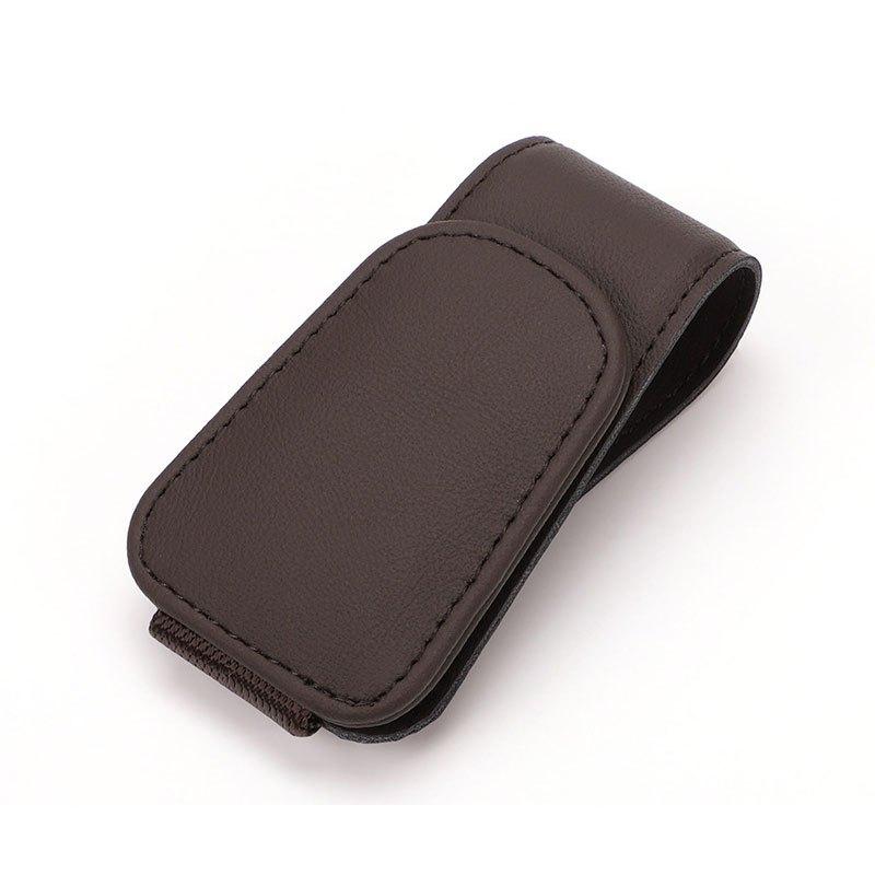 Universal Auto Sonnenblende Brillenhalter Clip Leder Brillenhalter Magnetisch Multifunktions Autozubehör Aufbewahrung braun