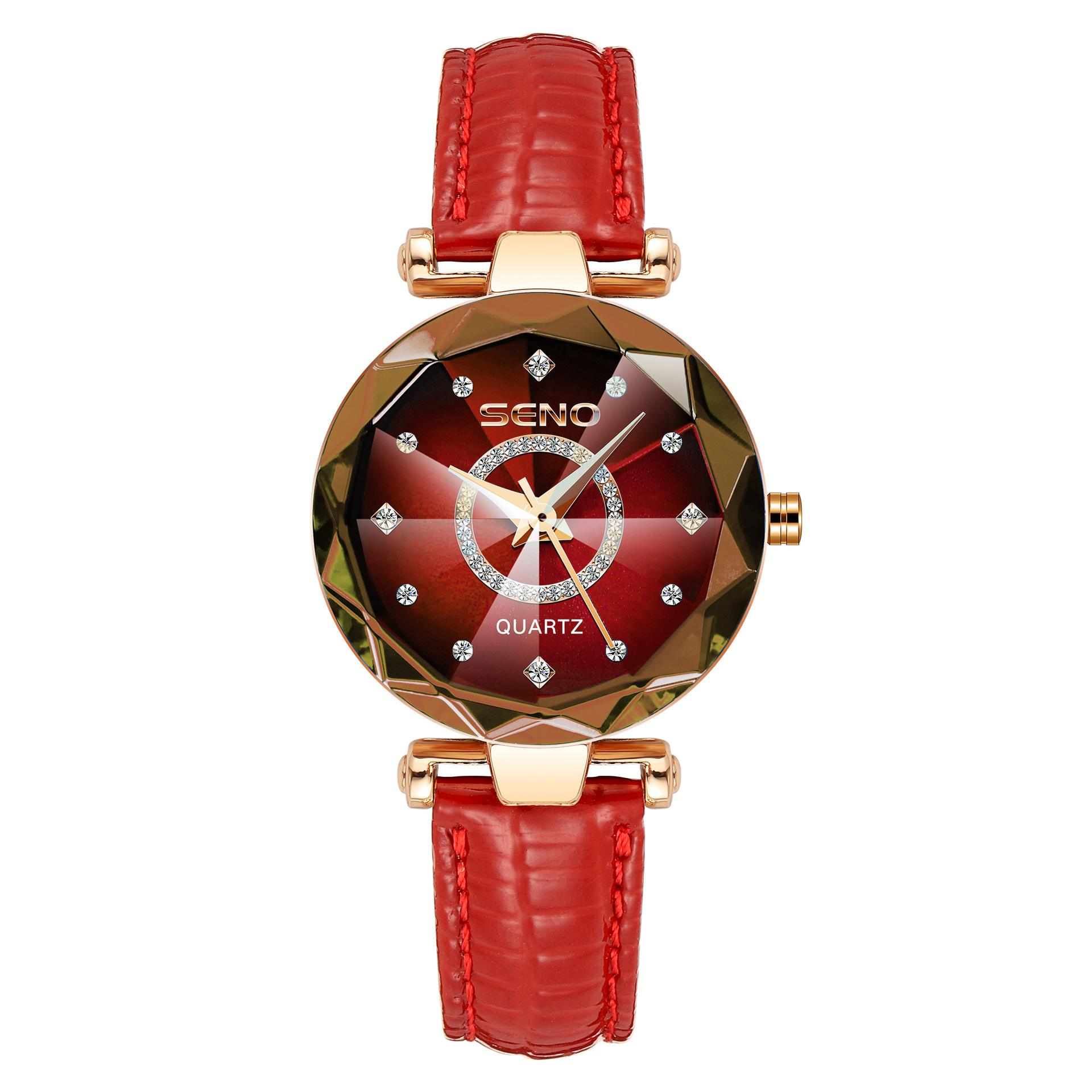 2023 Modeuhr für Damen, luxuriöse Marken-Quarz-Edelstahl-blaue Elegment-Damenuhr mit kleinem Zifferblatt rot/claret