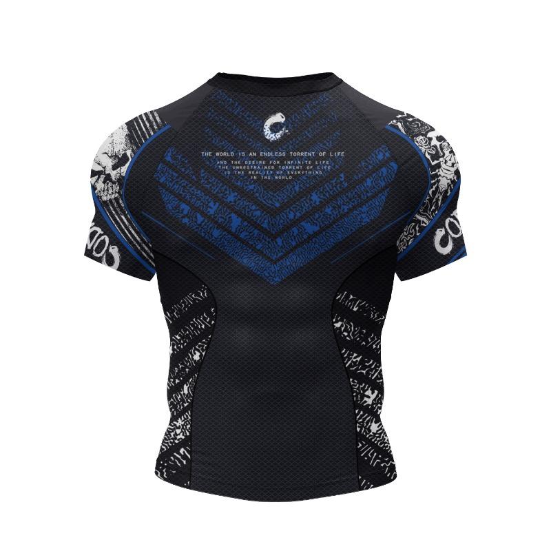 Heißer Verkauf 3D-bedruckter MMA BJJ Rash Guard Kompressionsshirt für Grappling Wrestling Tägliche MMA BJJ No-Gi Fitness-T-Shirts L