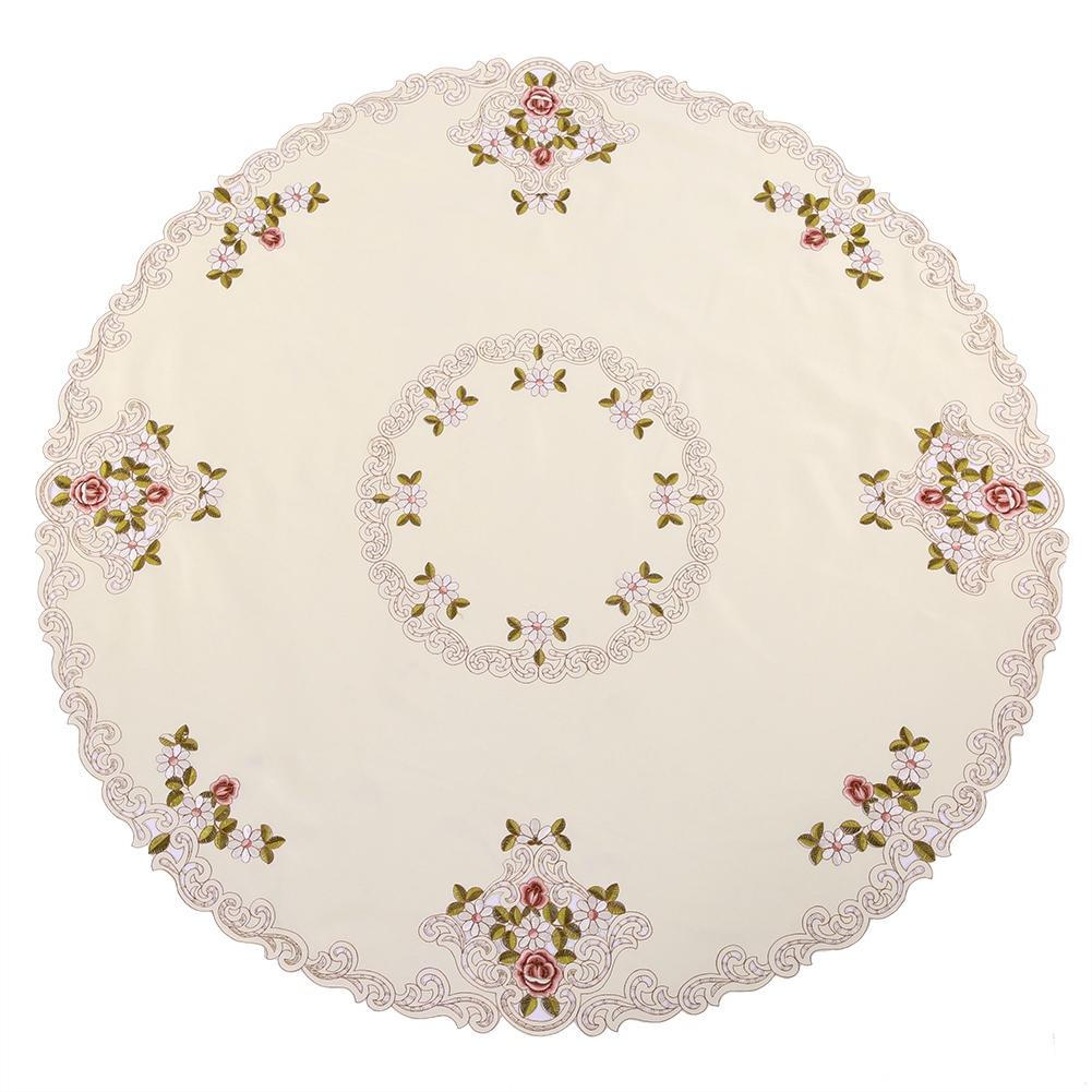 Rund Rot Floral Blume Bestickt Tischläufer Tischdecke Cutwork Tisch Party Deko 120cm