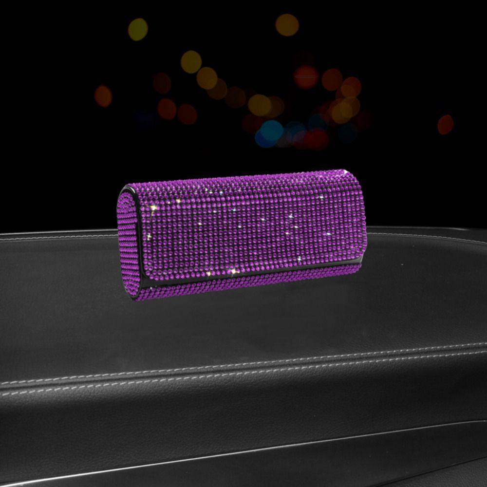 Sonnenbrillen Schutz Diamant Sonnenbrillen Etui Bling Strass Brillenetui Auto violett