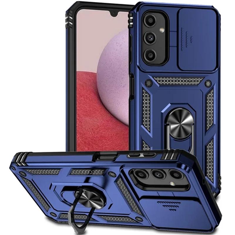 Schiebeobjektiv stoßfeste Rüstungsringhülle für Samsung Galaxy A05S A15 A25 A54 A04S A14 A34 A54 5G S20 S21 S22 S23 S24 Ultra Plus FE Standrückseitige Abdeckung For Samsung Galaxy S20 FE blau