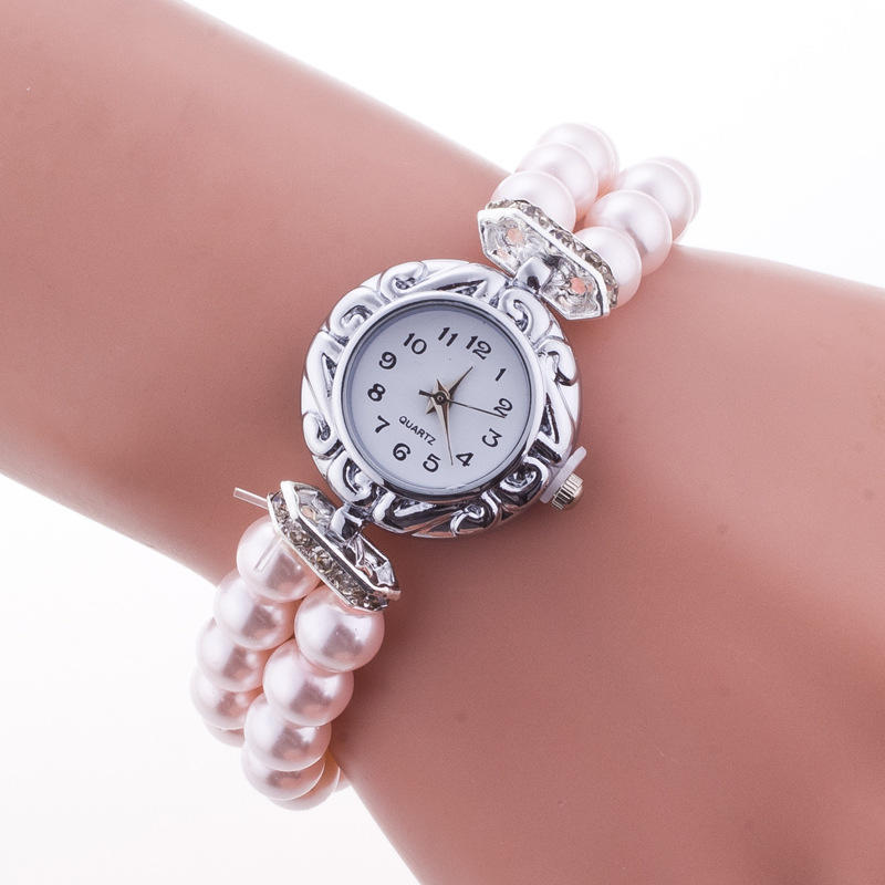 Elegante Armbanduhren für Mädchen, Studenten, Freizeituhren, modische Perlenarmbanduhren für Damen