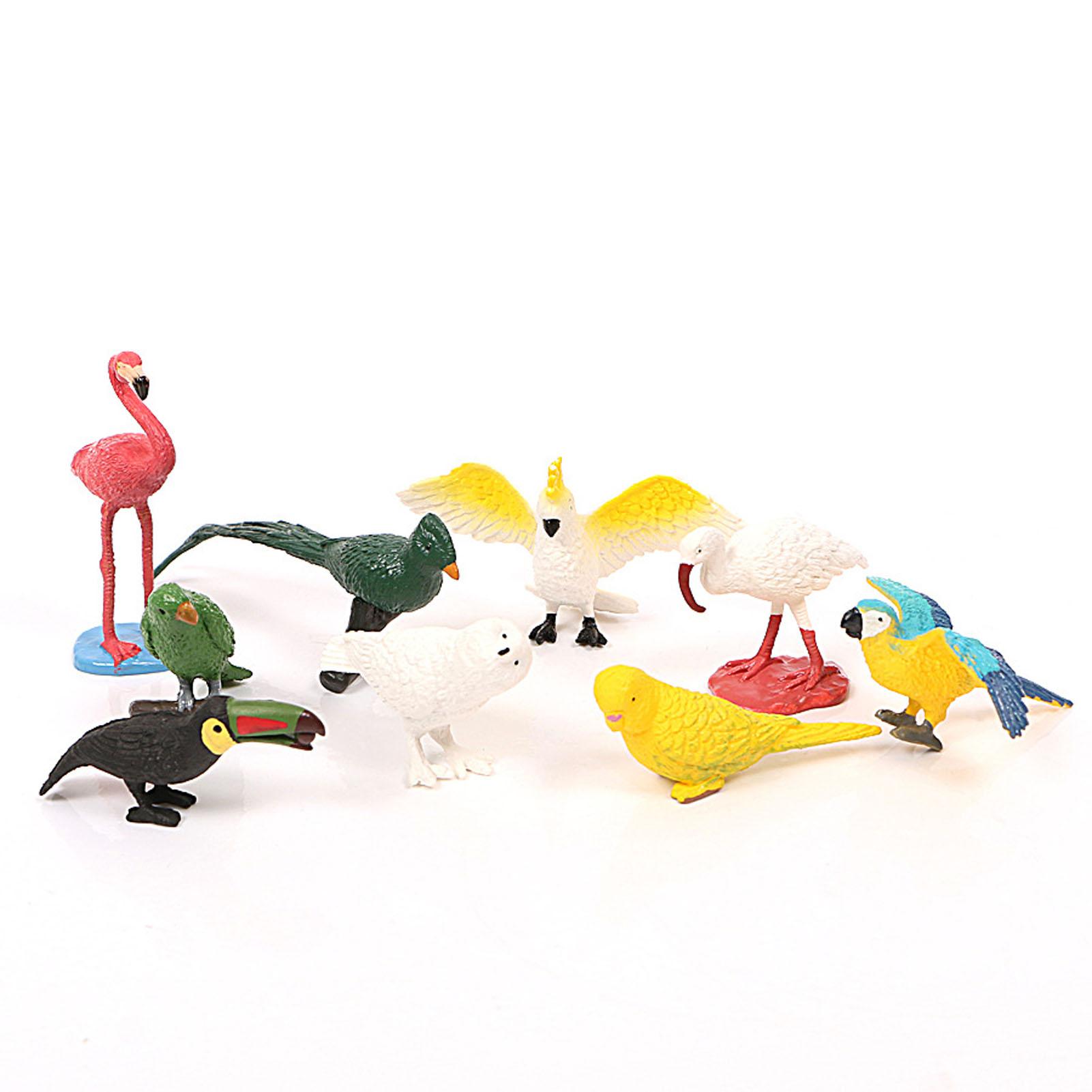 10 Stück Mini Vögel Figuren Verschiedene Stile Lebhafte Farben Lebensechte Details Miniatur Vogel Figuren