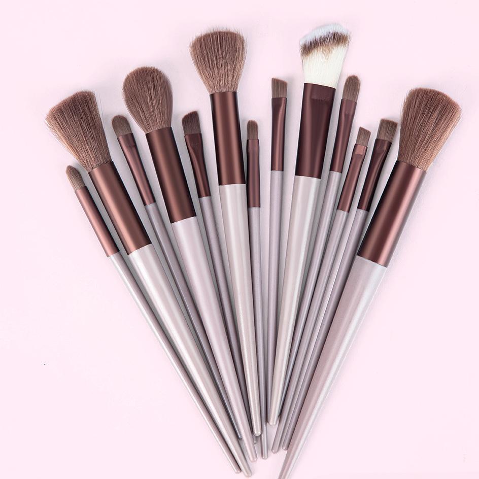 13 Stück Make-up Pinsel Professionelles Make-up Pinselset Concealer Rouge Pinsel Make-up Werkzeug kaffeebraun