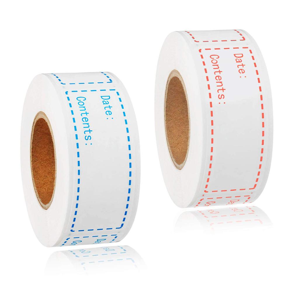 125 Stück/Rolle Lebensmittel-Gefrierschrank-Etiketten, Aufkleber, 2,5 x 7,6 cm, selbstklebende Lebensmittel-Datumsetiketten für Lagerung, Kühlschrank, leicht zu reinigen, keine Rückstände 125Pcs a roll blau